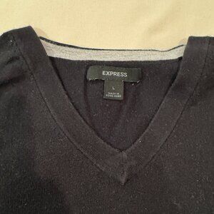 Mens Black Express Vneck Sweater